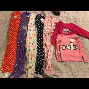 Girls size 5T footed pj and other items lot